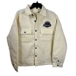 NWT Honor the Gift Cream Shirt Jacket with Embroidered Logo Size Small Unisex
